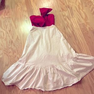 Hutch strapless with red bow tie maxi dress . From Anthropology!